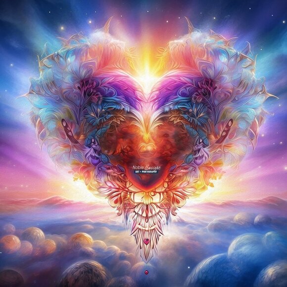 8x8 Majestic Heart Illustration Fantasy Oil Painting Art‎ Print - Picture 2 of 8
